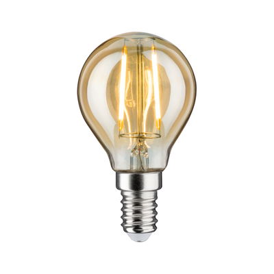 LED light bulb with warm white light and E14 base, amber glass for cozy lighting effect