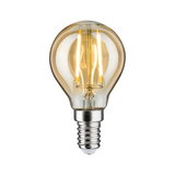 LED light bulb with warm white light and E14 base, amber glass for cozy lighting effect