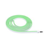 Green and white flexible LED strip light for decorative lighting and accent illumination.