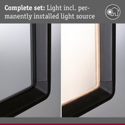 Black LED frame with built-in light showing cold and warm light for indoor lighting
