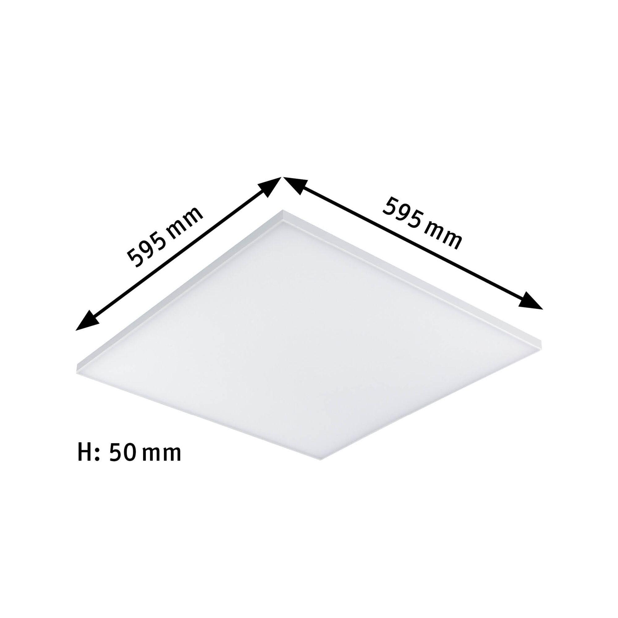 Quadratische weiße LED-Deckenleuchte aus Kunststoff, 595x595 mm, flache Einbauleuchte