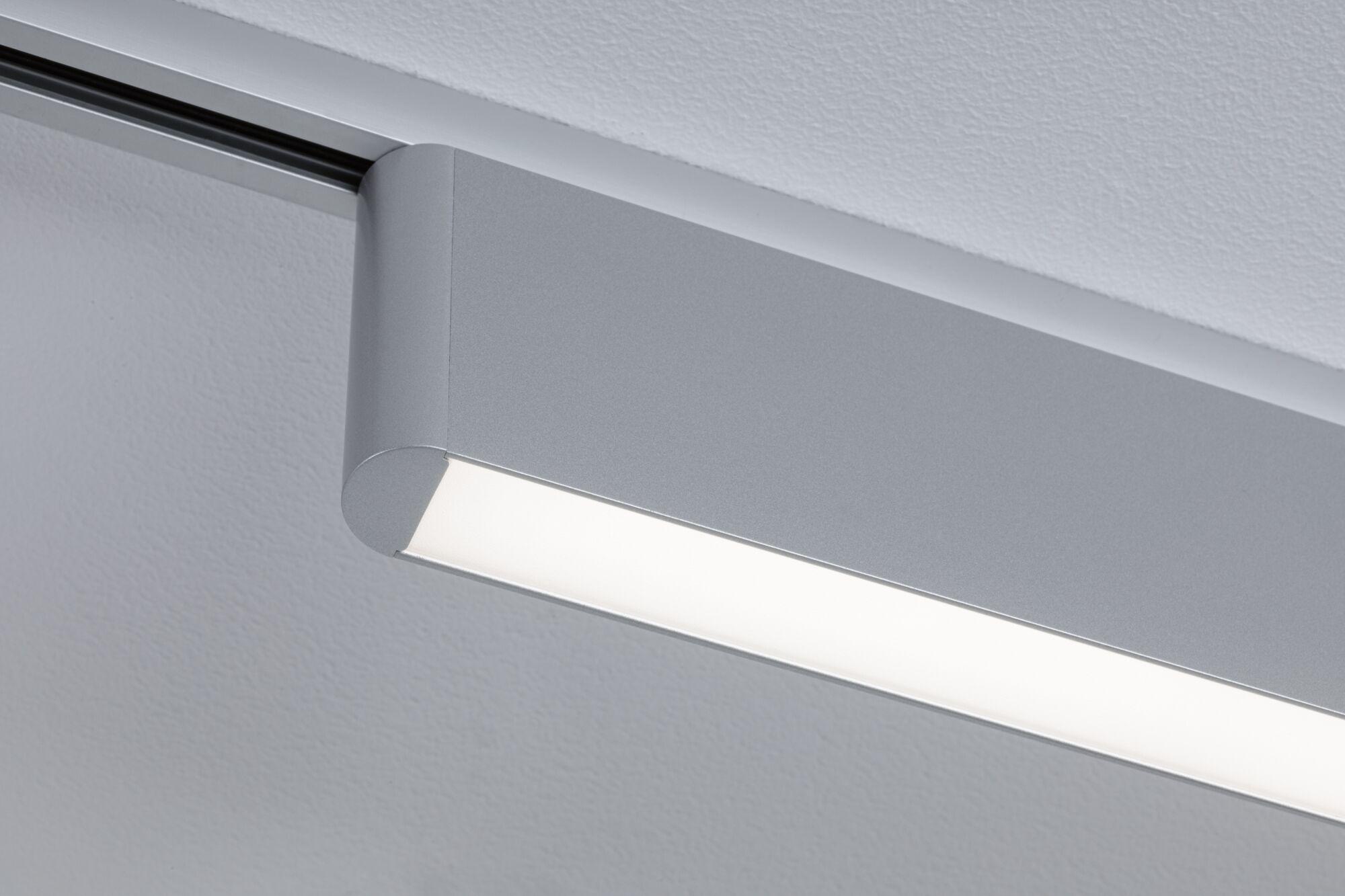 Modern silver aluminium LED ceiling light with diffused illumination for living spaces