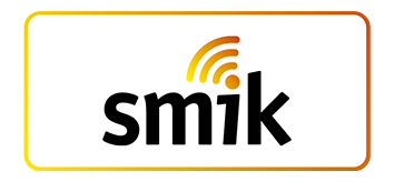 smik Logo mit orange-gelbem WLAN-Symbol auf weißem Hintergrund für Smart-Home-Kompatibilität 2025