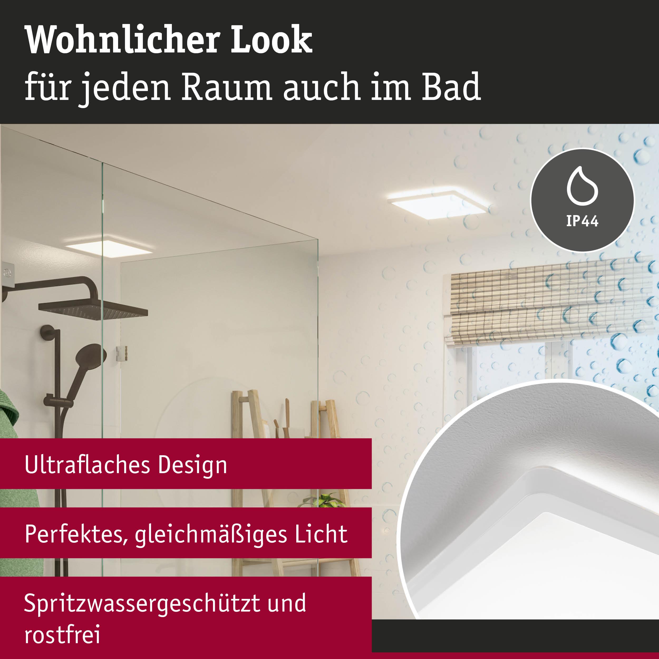 Ultraflache weiße LED-Deckenleuchte mit IP44 Schutz für Badezimmer, spritzwassergeschützt und rostfrei