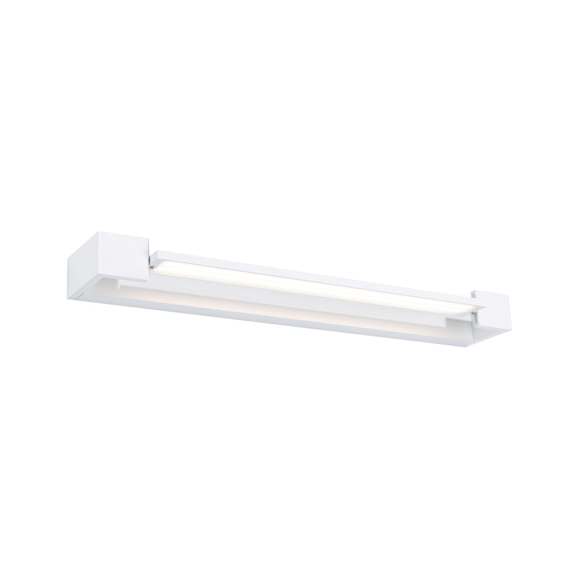 Modern white metal LED wall light with integrated light strip for living spaces