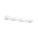 Modern white metal LED wall light with integrated light strip for living spaces