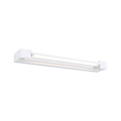 Modern white metal LED wall light with integrated light strip for living spaces