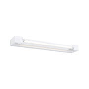 Modern white metal LED wall light with integrated light strip for living spaces