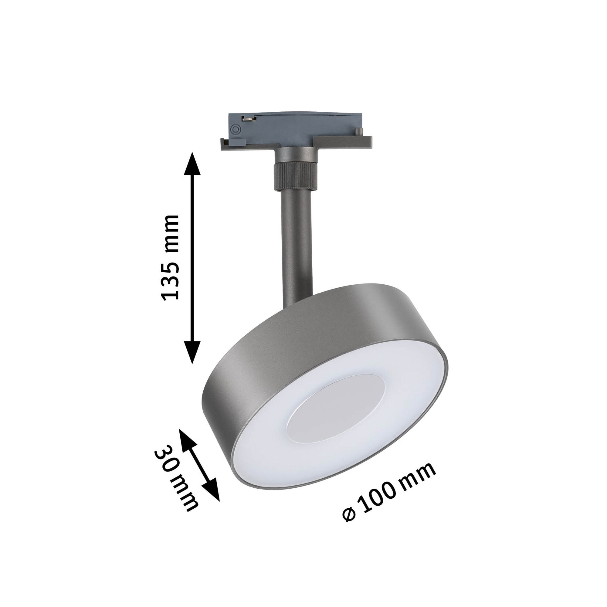 URail Railspot 3-Step-Dim Circle 220lm 3W White Select dimbaar 230V Titaanium