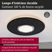 Lampe d’intérieur durable avec anneau en feutre noir 100 % recyclé, atténue les bruits parasites