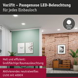 Modernes Wohnzimmer mit LED-Deckenbeleuchtung in neutralweißem Licht für effiziente Raumbeleuchtung