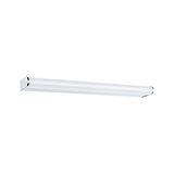 Slim white LED wall light with chrome end caps for modern indoor lighting