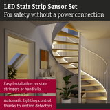 LED stair strip sensor set with motion detection for safe lighting without power connection