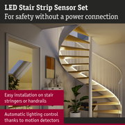 LED stair strip sensor set with motion detection for safe lighting without power connection