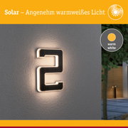 Solar LED Hausnummernleuchte inkl. wechselbarer Akku Nummer 2 IP44 3000K 6lm Schwarz