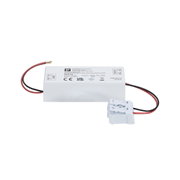 Weißer LED-Dimmer Controller aus Kunststoff mit roten und schwarzen Kabeln für 48V LED-Beleuchtung