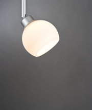 Modern ceiling light with matte white glass and silver metal for stylish room lighting