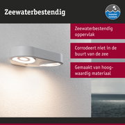 Grijze buitenwandlamp met zeewaterbestendig materiaal en LED-verlichting voor kustgebieden