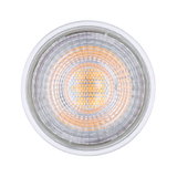 Round LED bulb with clear glass and warm white light for energy-efficient lighting solutions