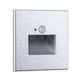 Applique encastrée carrée en aluminium argenté avec détecteur de mouvement pour intérieur