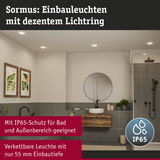 Sormus Einbauleuchten mit dezentem Lichtring in modernem Badezimmer mit IP65 Schutz für Bad und Außenbereich