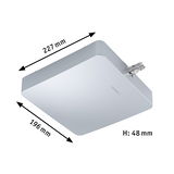 Vierkante witte LED-plafondlamp van kunststof, 227x196x48 mm, voor moderne verlichting