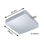 Weißes quadratisches LED-Panel aus Aluminium mit Maßen 227x196x48 mm für moderne Beleuchtung