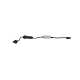 Black power cable with white transformer and plug for LED lighting systems