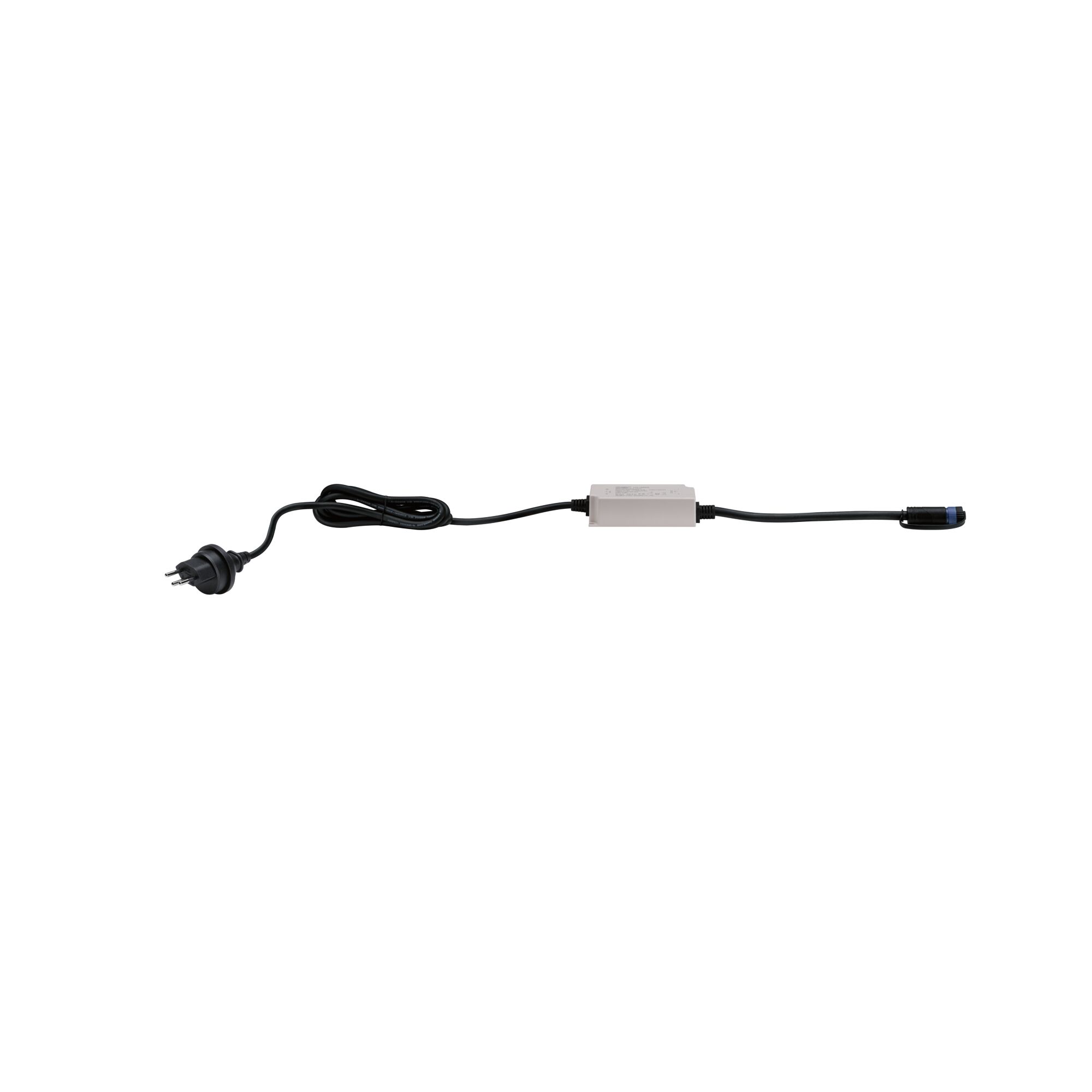 Plug & Shine Alimentation électrique CH IP67 230/24V 30VA Noir Câble d'alimentation noir avec transformateur blanc et prise pour systèmes d'éclairage LED