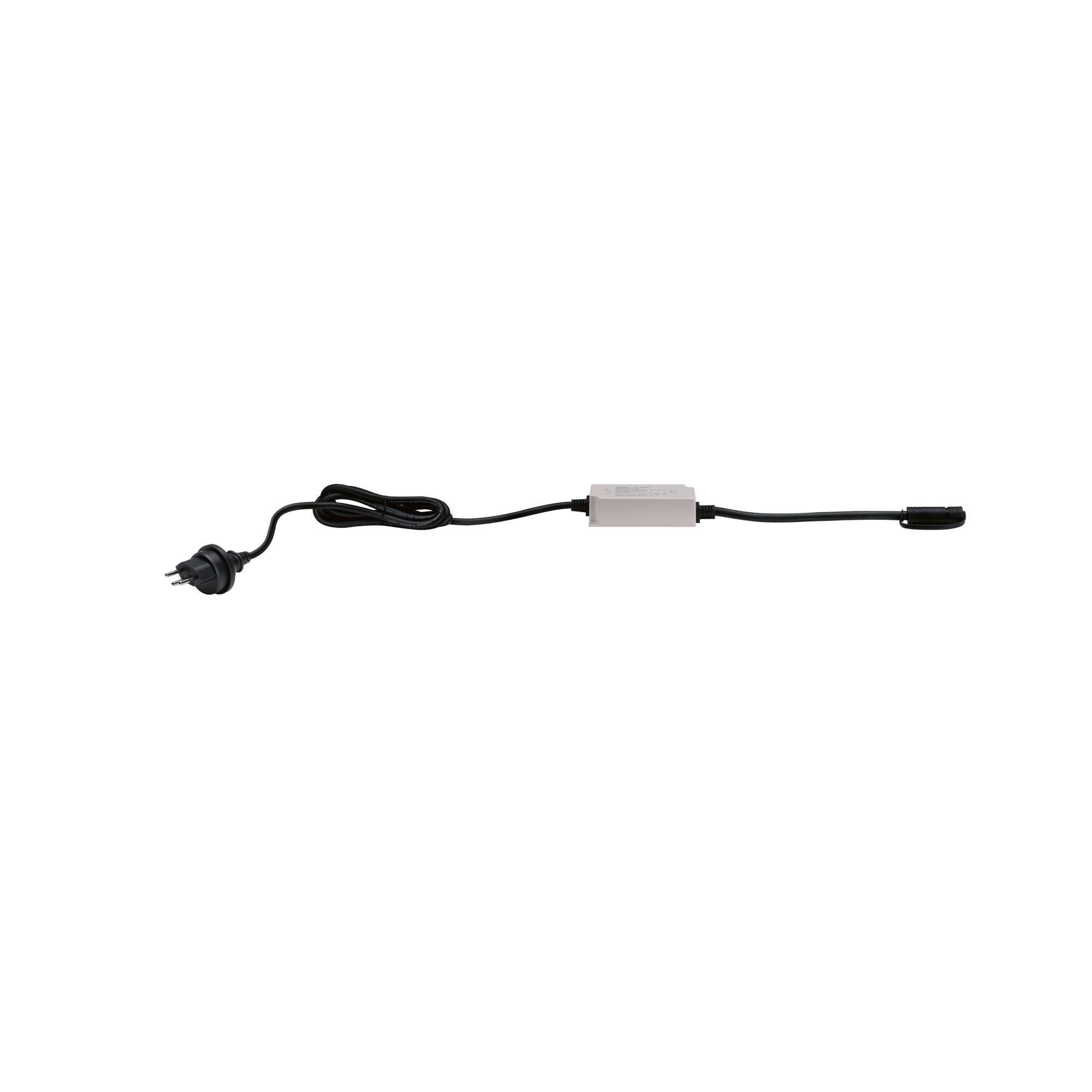 Câble d'alimentation noir avec transformateur blanc et prise pour systèmes d'éclairage LED