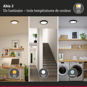 Plafonnier Abia 2 noir avec trois températures de couleur réglables pour intérieur