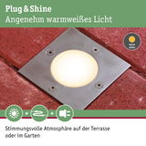 Edelstahl Bodeneinbauleuchte mit warmweißem Licht für stimmungsvolle Garten- und Terrassenbeleuchtung