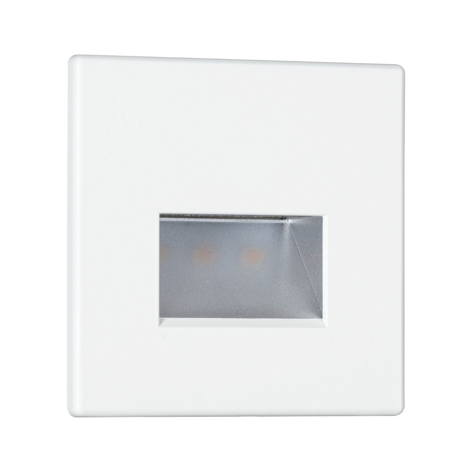 LED Recessed wall luminaire Edge Quadro square 80x5mm 1,2W 50lm 230V 2700K Matt white