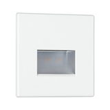 Weißer quadratischer LED-Wandeinbauleuchte mit rechteckigem Lichtaustritt aus Kunststoff