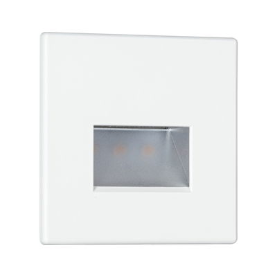 Weißer quadratischer LED-Wandeinbauleuchte mit rechteckigem Lichtaustritt aus Kunststoff