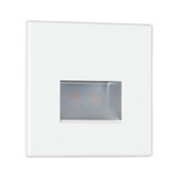 Weißer quadratischer LED-Wandeinbauleuchte mit rechteckigem Lichtaustritt aus Kunststoff