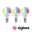 230 V Standard Smart Home Zigbee 3.0 LED Drop E14 3x470lm 3x5W RGBW+ dimmable Matt Three smart Zigbee LED bulbs with E14 base and multicolor plastic globe for smart lighting.