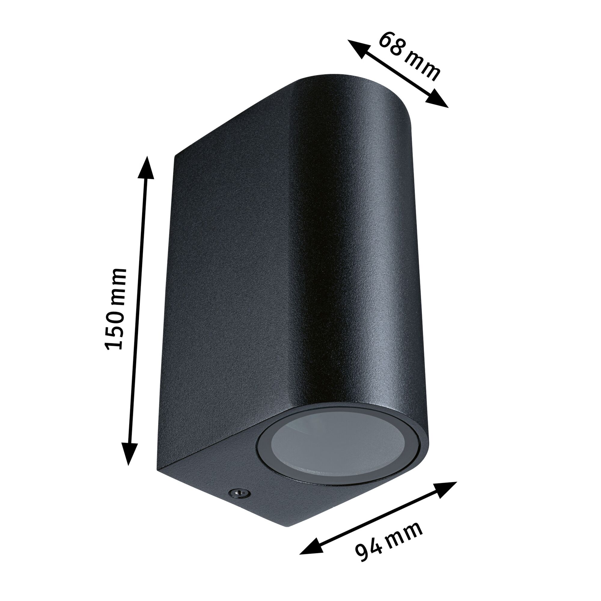 Wandleuchte Perugia IP44 GU10 230V max. 2x10W Schwarz matt