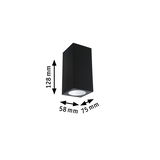 Plafonnier LED rectangulaire noir en métal de 128x75x58 mm pour éclairage intérieur moderne
