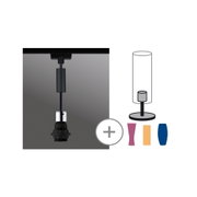Câble noir avec connecteur métallique argenté pour lampe LED, vue technique détaillée