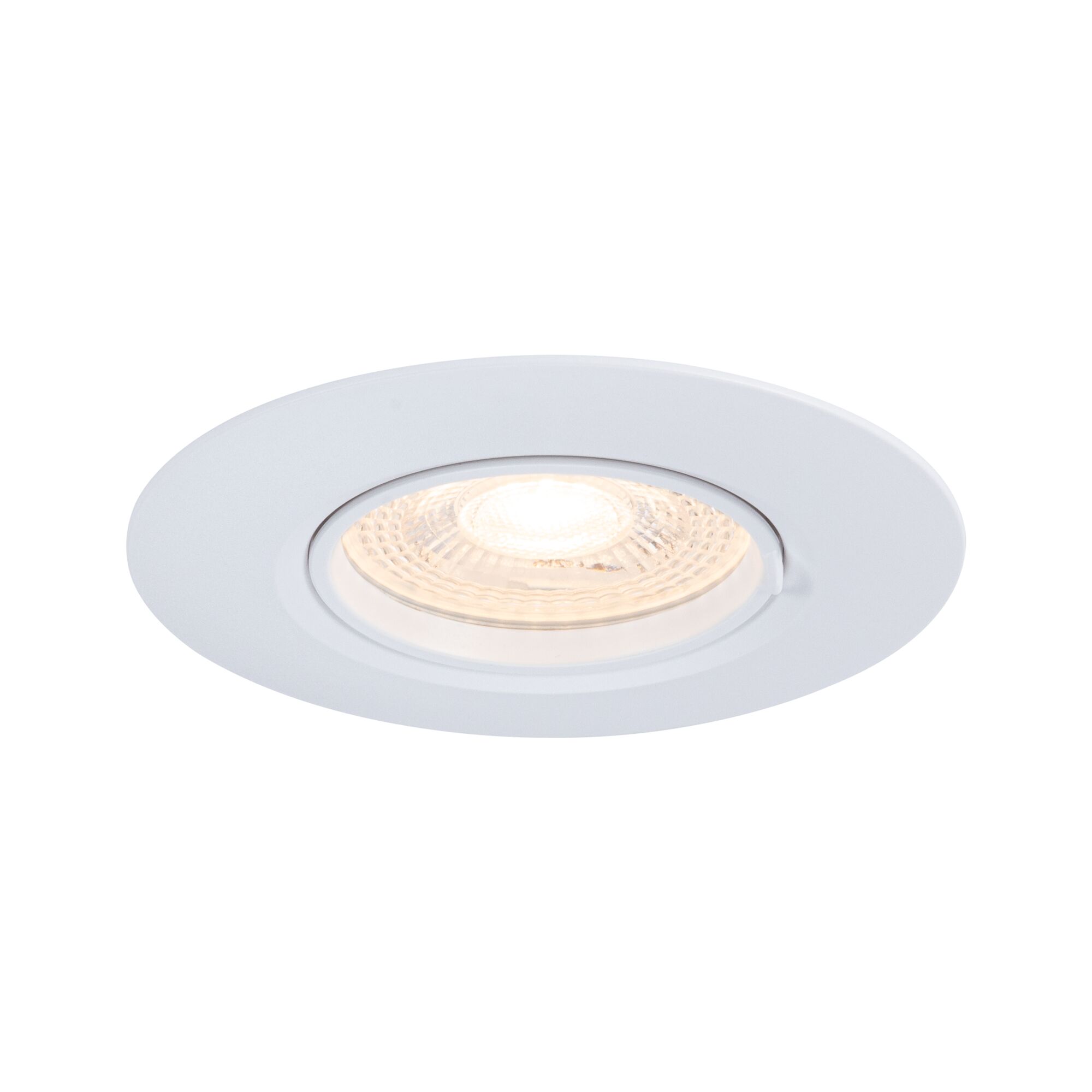 Ronde witte LED-inbouwspot met warm wit licht voor moderne binnenverlichting