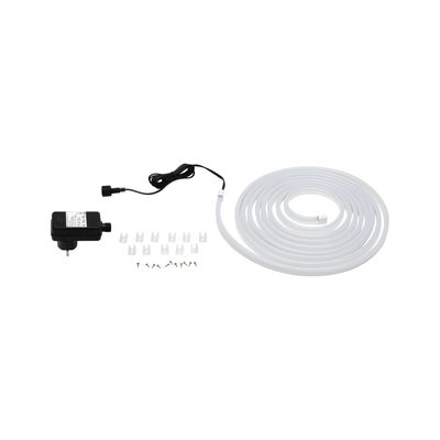 White LED neon light with power supply, clips, and screws for flexible indoor lighting accents