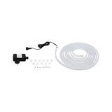 Lumière LED néon flexible en silicone blanc avec adaptateur noir et clips de montage pour éclairage intérieur