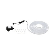 Lumière LED néon flexible en silicone blanc avec adaptateur noir et clips de montage pour éclairage intérieur