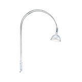 Arch floor lamp with silver metal arc and matte silver shade for modern indoor lighting