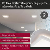 Plafonnier LED blanc ultra-plat IP44, résistant aux éclaboussures et à la rouille, parfait pour salle de bain.