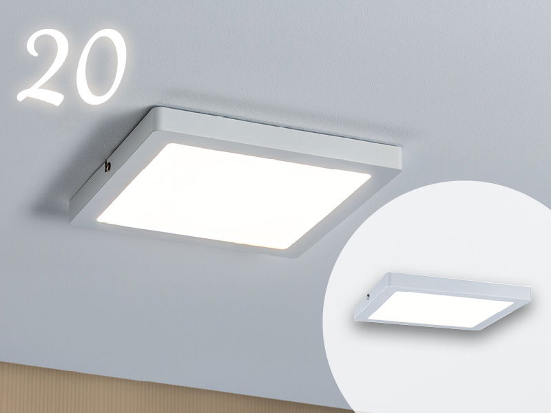 Quadratische weiße LED-Deckenleuchte mit flachem Design für moderne Innenräume und energiesparende Beleuchtung