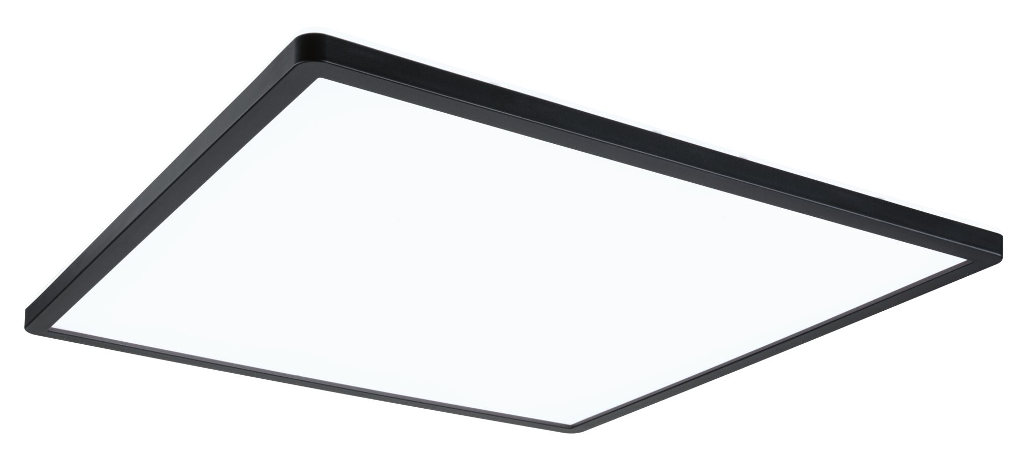 Flat square LED ceiling light with black aluminum frame for modern room lighting