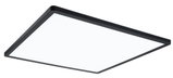 Flat square LED ceiling light with black aluminum frame for modern room lighting