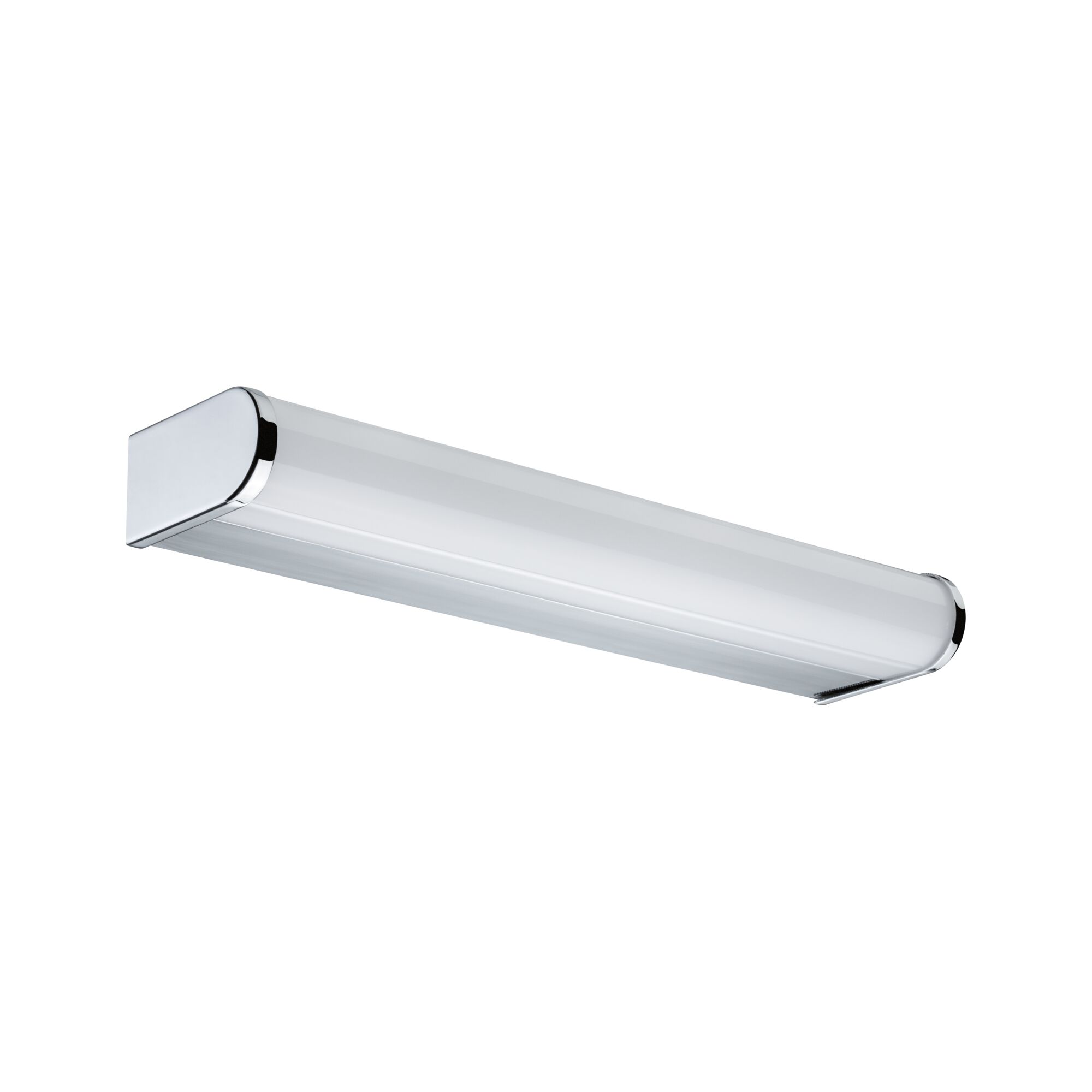 Applique murale LED moderne en plastique blanc avec embouts chromés pour intérieur